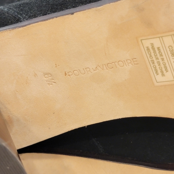 Pour la Victorie black suede oval heel boots - Picture 14 of 14